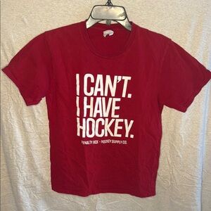 Hockey Theme Red Graphic T-Shirt
